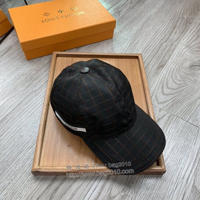 LV新品男士帽子 路易威登格子鴨舌帽棒球帽  mm1337